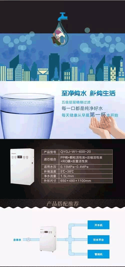 沁園商用純水設(shè)備純水機(jī)QYGJ-W1-600-20